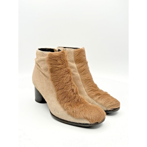 Fendi F/W 1999 Pony Hair Beige & Brown Ankle Boots Vintage 90's Sz EU 36 6 - Picture 3 of 12